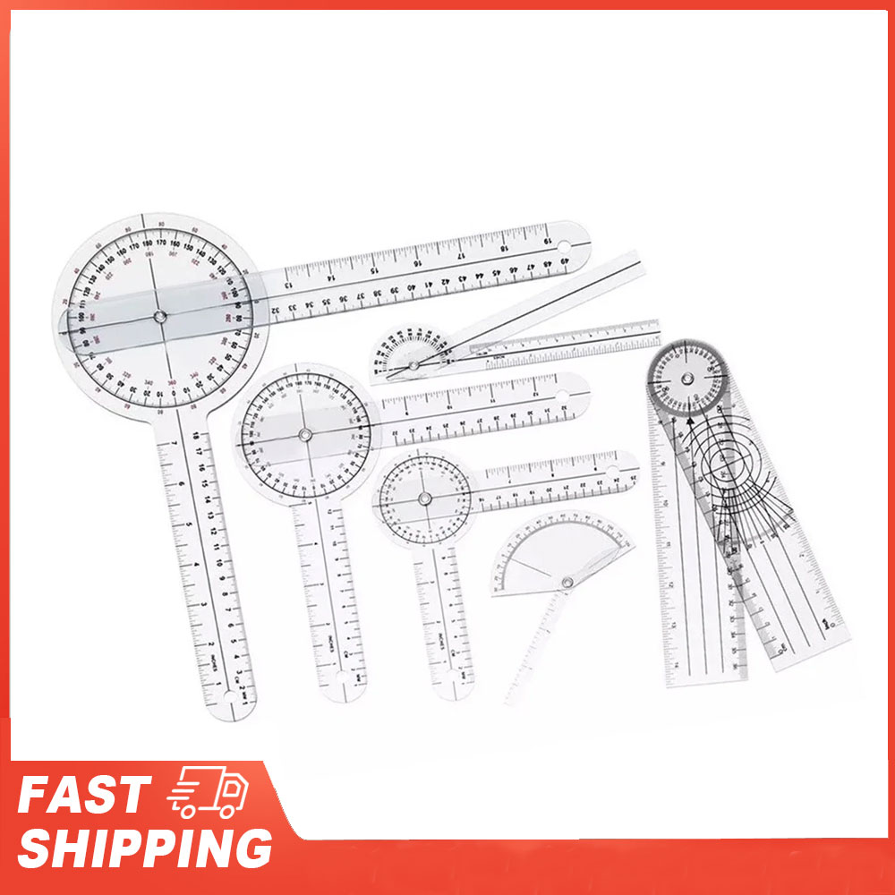 Ruler Set Transparent - 6PCS 의료용 각도기 세트 PVC 투명