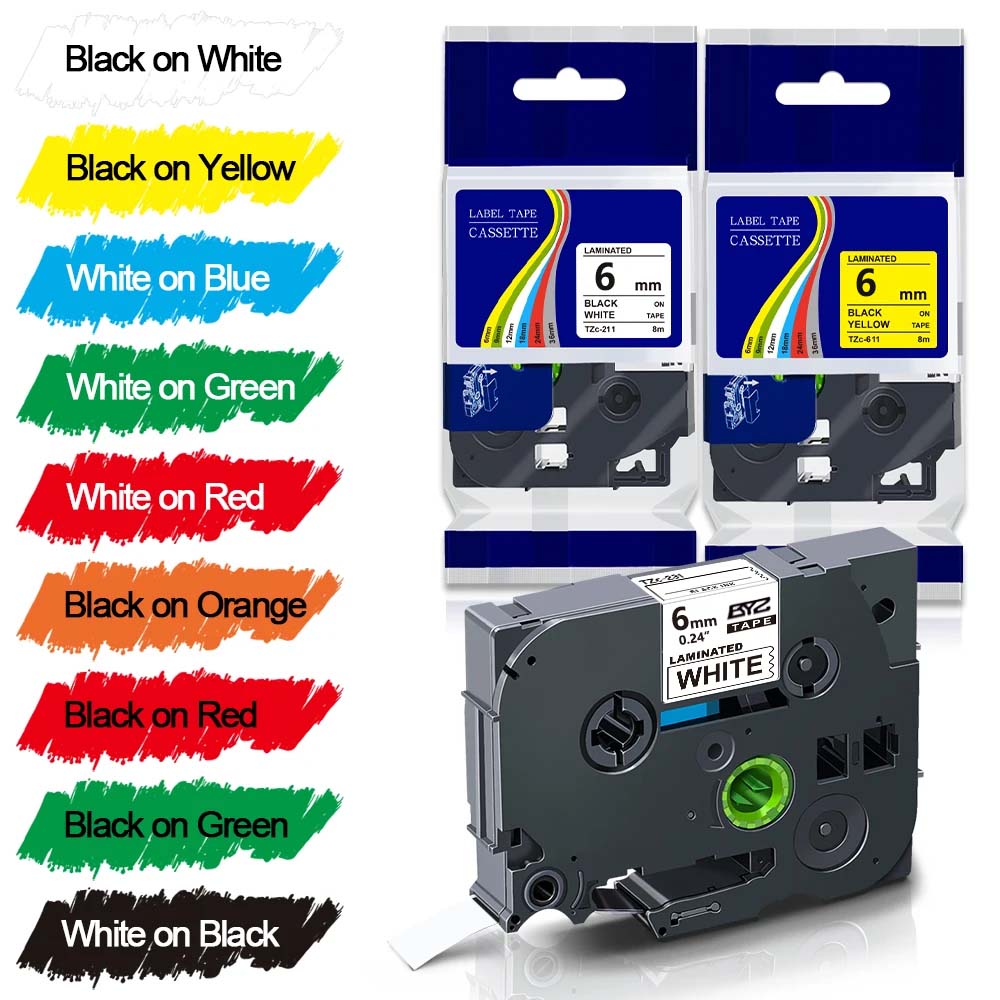 Label Printer Tape - 1팩 TZe211 Ptouch 6mm/0.24