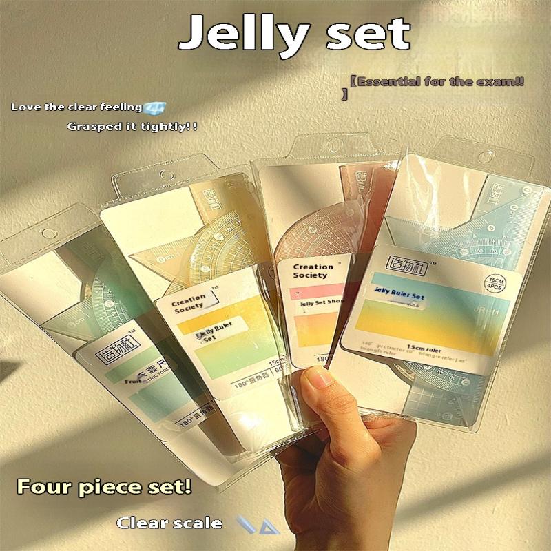 4 개/대 15CM 젤리 눈금자 세트 두꺼운 측정 문구 - Ruler Set Transparent 리뷰 및 가격