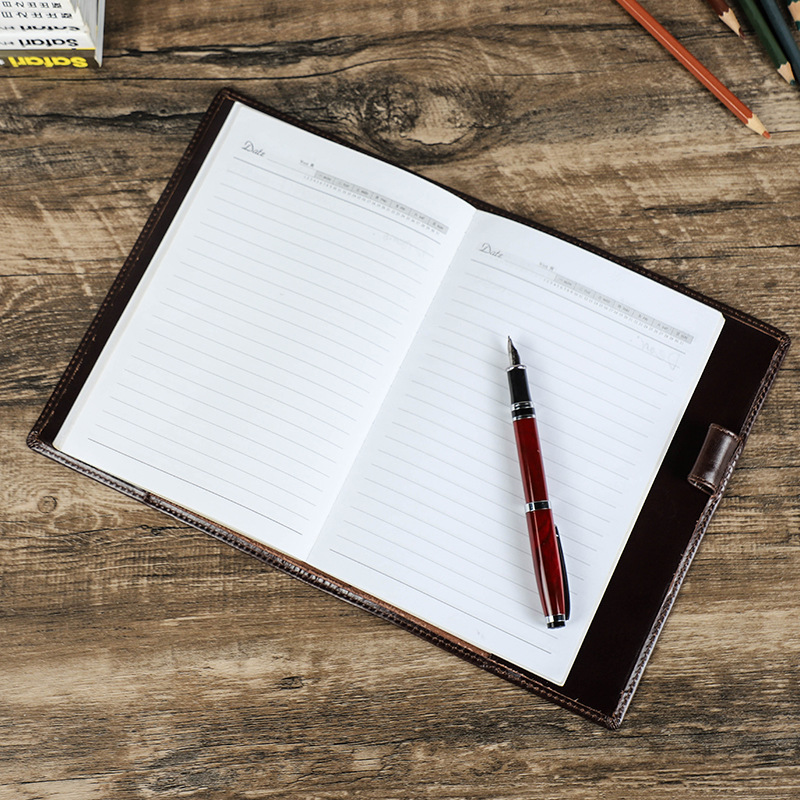 수제 가죽 A5 노트북, 펜꽂이 노트북 커버, 비즈니스 - Office Stationery And Supply 리뷰 및 가격
