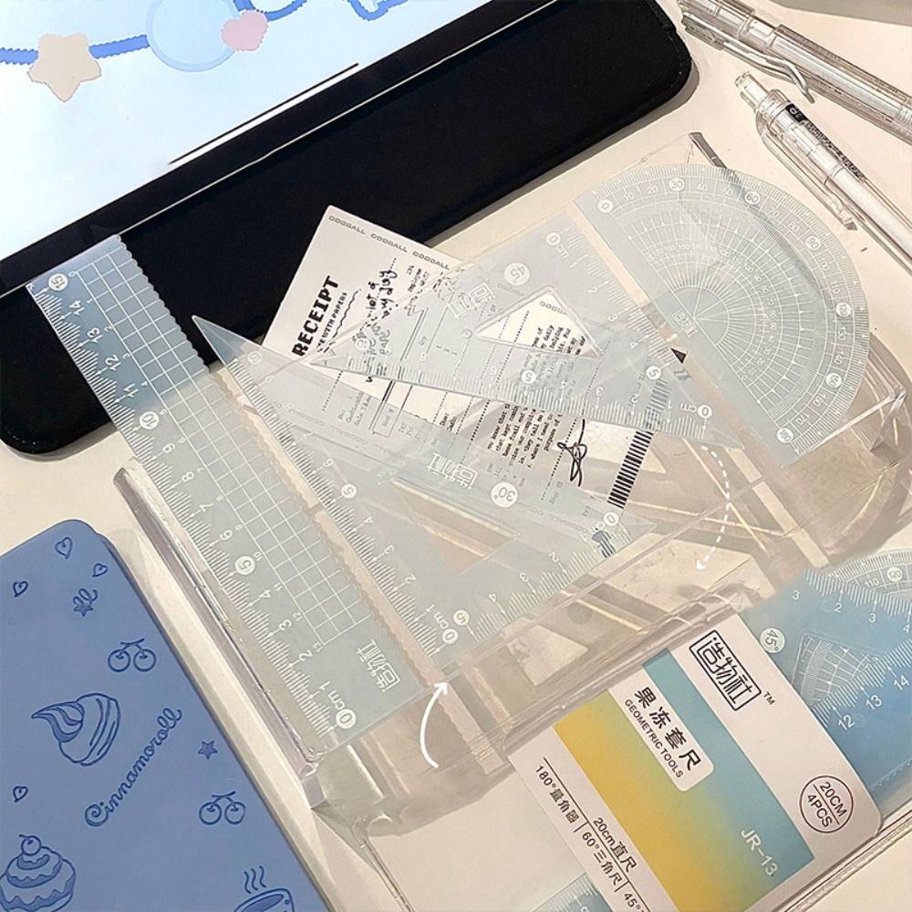 4 개/대 다기능 15/20CM 젤리 눈금자 세트 투명 - Ruler Set Transparent 리뷰 및 가격