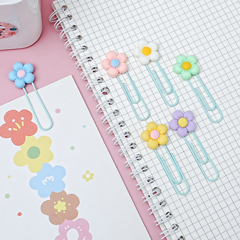 10PCS 꽃 모양 종이 클립 귀여운 사무용 문구류 문 - Office Stationery And Supply 리뷰 및 가격