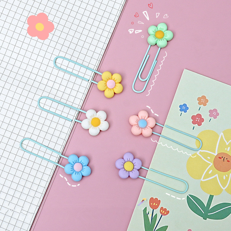 10PCS 꽃 모양 종이 클립 귀여운 사무용 문구류 문 - Office Stationery And Supply 리뷰 및 가격